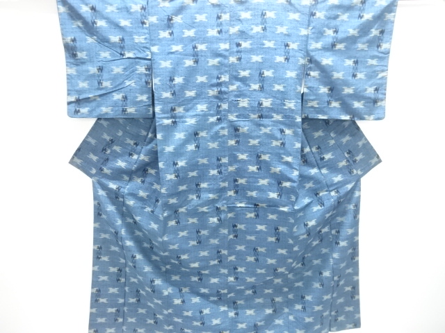 アンティーク　絣柄織り出し手織り紬着物